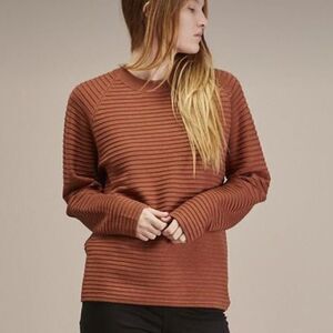WON HUNDRED Brown Ribbed Blair Loose Sweater-XS